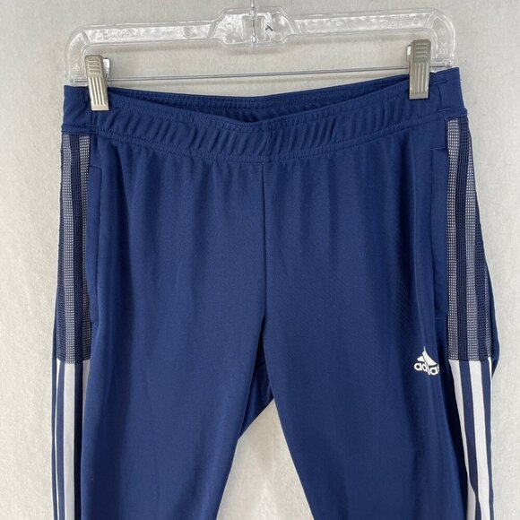Adidas Track Pants Mens S Blue & White 3-Stripe Primegreen Aeroready Tapered - Picture 6 of 10
